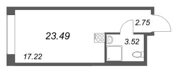 Студия № 395 Корп.: 1 Уч. Классик , Секция 8  в ЖК Avant
