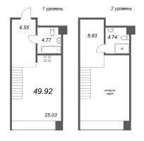 2 ккв (Евро) № 173 Корп.: 2 Уч. Фабрик , Секция 3  в ЖК Avant