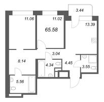 2 ккв № 306 Корп.: 1 Уч. Klassic , Секция 6  в ЖК Avant