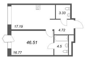 2 ккв (Евро) № 191 Корп.: 1 Уч. Klassic , Секция 4  в ЖК Avant