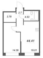 2 ккв (Евро) № 158 Корп.: 1 Уч. Klassic , Секция 3  в ЖК Avant