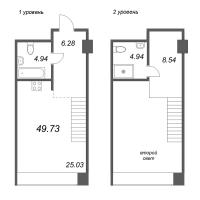 2 ккв (Евро) № 147 Корп.: 2 Уч. Fabrik , Секция 2  в ЖК Avant