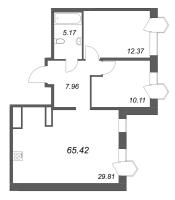 3 ккв (Евро) № 270 Корп.: 1 Уч. Классик , Секция 5  в ЖК Avant