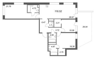 4 ккв (Евро) № 86 Корп.: 1 Уч. Классик , Секция 2  в ЖК Avant