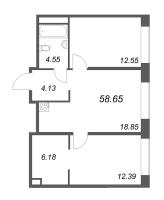 3 ккв (Евро) № 391 Корп.: 1 Уч. Klassic , Секция 8  в ЖК Avant