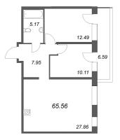 3 ккв (Евро) № 232 Корп.: 1 Уч. Klassic , Секция 5  в ЖК Avant