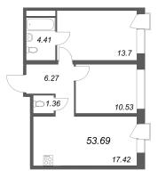 3 ккв (Евро) № 415 Корп.: 1 Уч. Klassic , Секция 8  в ЖК Avant