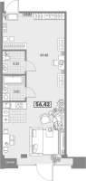 1 ккв № 233 Корп.: 2 Уч. Фабрик , Секция 4  в ЖК Avant