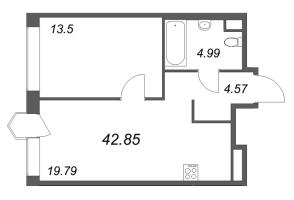 2 ккв (Евро) № 403 Корп.: 1 Уч. Klassic , Секция 8  в ЖК Avant