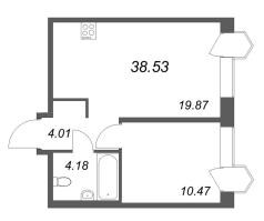 2 ккв (Евро) № 276 Корп.: 1 Уч. Klassic , Секция 5  в ЖК Avant