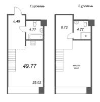 2 ккв (Евро) № 170 Корп.: 2 Уч. Фабрик , Секция 3  в ЖК Avant