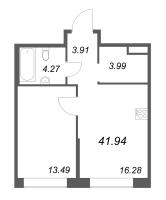 2 ккв (Евро) № 315 Корп.: 1 Уч. Klassic , Секция 6  в ЖК Avant