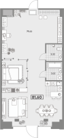 1 ккв № 234 Корп.: 2 Уч. Фабрик , Секция 4  в ЖК Avant
