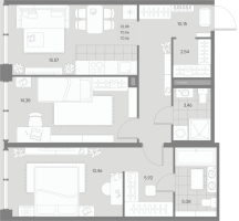 3 ккв (Евро) № 1 Корп.: 3 Уч. Balance , Секция 1  в ЖК Avant