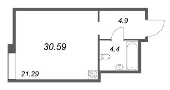 Студия № 171 Корп.: 1 Уч. Klassic , Секция 4  в ЖК Avant