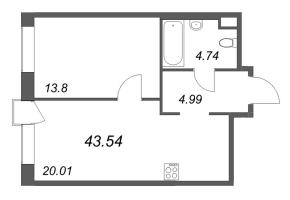 2 ккв (Евро) № 397 Корп.: 1 Уч. Klassic , Секция 8  в ЖК Avant