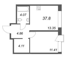 1 ккв № 44 Корп.: 1 Уч. Klassic , Секция 1  в ЖК Avant