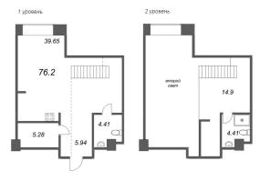 2 ккв (Евро) № 138 Корп.: 2 Уч. Fabrik , Секция 2  в ЖК Avant