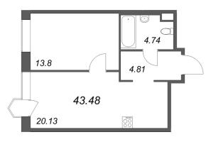 2 ккв (Евро) № 420 Корп.: 1 Уч. Klassic , Секция 8  в ЖК Avant