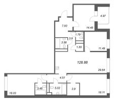 5 ккв (Евро) № 371 Корп.: 1 Уч. Klassic , Секция 7  в ЖК Avant