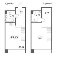 2 ккв (Евро) № 172 Корп.: 2 Уч. Фабрик , Секция 3  в ЖК Avant