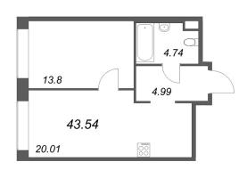 2 ккв (Евро) № 397 Корп.: 1 Уч. Klassic , Секция 8  в ЖК Avant