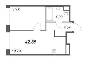 2 ккв (Евро) № 411 Корп.: 1 Уч. Klassic , Секция 8  в ЖК Avant