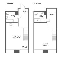 2 ккв (Евро) № 151 Корп.: 2 Уч. Fabrik , Секция 2  в ЖК Avant