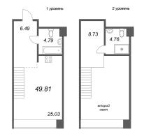 2 ккв (Евро) № 150 Корп.: 2 Уч. Fabrik , Секция 2  в ЖК Avant