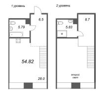 2 ккв (Евро) № 133 Корп.: 2 Уч. Fabrik , Секция 2  в ЖК Avant