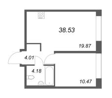 2 ккв (Евро) № 262 Корп.: 1 Уч. Klassic , Секция 5  в ЖК Avant