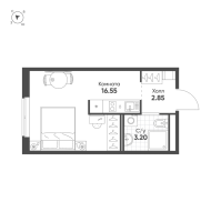 Студия № 331 Корп.: 2 , Секция 1  в ЖК Avenue Apart Pulkovo
