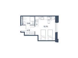 Студия № 325 Корп.: 2 , Секция 1  в ЖК Avenue Apart Pulkovo