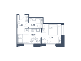 1 ккв № 669 Корп.: 3 , Секция 1  в ЖК Avenue Apart Pulkovo