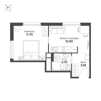 1 ккв № 785 Корп.: 4 , Секция 1  в ЖК Avenue Apart Pulkovo