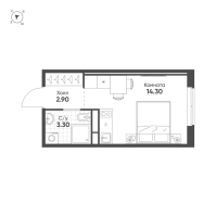 Студия № 368 Корп.: 2 , Секция 1  в ЖК Avenue Apart Pulkovo