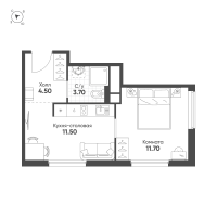 1 ккв № 525 Корп.: 3 , Секция 1  в ЖК Avenue Apart Pulkovo