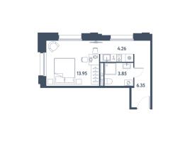 Студия № 286 Корп.: 2 , Секция 1  в ЖК Avenue Apart Pulkovo