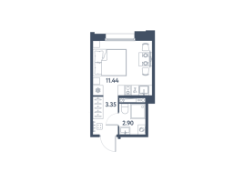 Студия № 365 Корп.: 2 , Секция 1  в ЖК Avenue Apart Pulkovo
