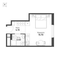 Студия № 851 Корп.: 4 , Секция 1  в ЖК Avenue Apart Pulkovo