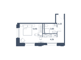 Студия № 748 Корп.: 4 , Секция 1  в ЖК Avenue Apart Pulkovo