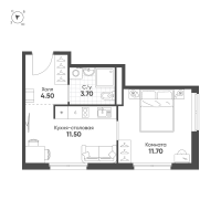 1 ккв № 493 Корп.: 3 , Секция 1  в ЖК Авеню-Апарт Пулково