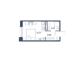 Студия № 367 Корп.: 2 , Секция 1  в ЖК Авеню-Апарт Пулково