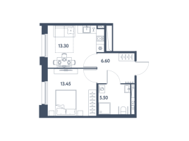 1 ккв № 353 Корп.: 2 , Секция 1  в ЖК Авеню-Апарт Пулково