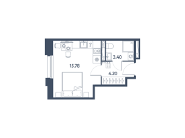 Студия № 274 Корп.: 2 , Секция 1  в ЖК Авеню-Апарт Пулково