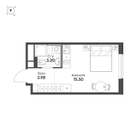 Студия № 758 Корп.: 4 , Секция 1  в ЖК Авеню-Апарт Пулково