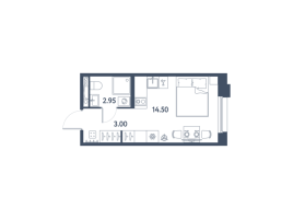 Студия № 416 Корп.: 2 , Секция 1  в ЖК Авеню-Апарт Пулково