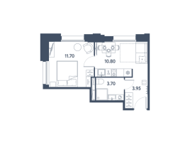 1 ккв № 833 Корп.: 4 , Секция 1  в ЖК Авеню-Апарт Пулково