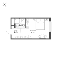 Студия № 884 Корп.: 4 , Секция 1  в ЖК Авеню-Апарт Пулково