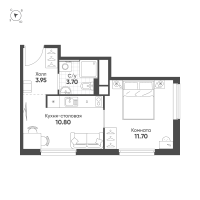 1 ккв № 339 Корп.: 2 , Секция 1  в ЖК Авеню-Апарт Пулково